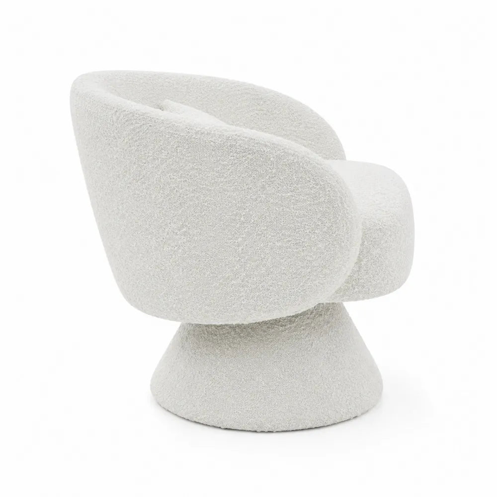 Silla giratoria de sal¨®n en tela boucl¨¦
