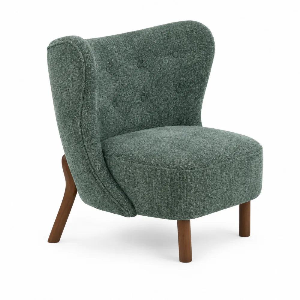 Silla de tela de poli¨¦ster verde con patas