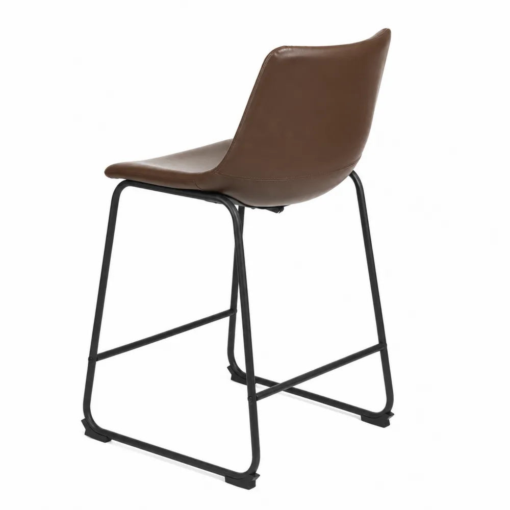 Taburete de PU Marr¨®n con Estructur
