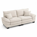 Sof¨¢ de 3 plazas en pana beige con patas