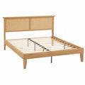 Cama de Madera de Caucho y Rat¨¢n